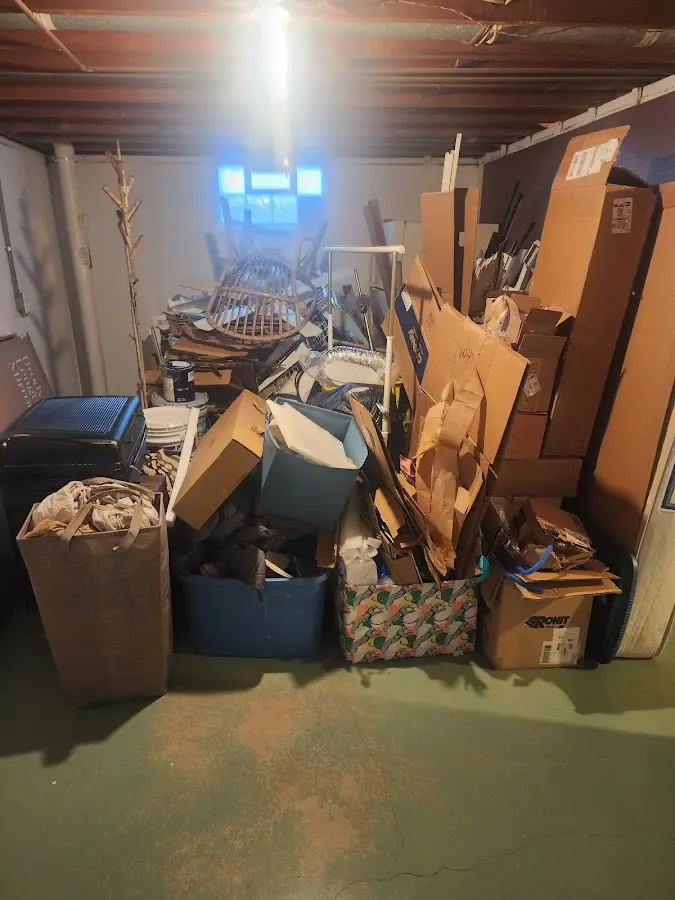 Roll-off dumpster container at job site for 20 Yard Dumpster Rental in Faribault